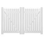 Provincetown 8 ft. W x 4 ft. H White Vinyl Picket Fence Double Gate Kit