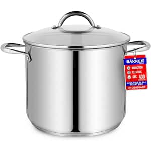 20 qt. Non-toxic and Non-allergic Stainless Steel Stock Pot with Tempered Glass See-Through Lid and Extra Large Handles