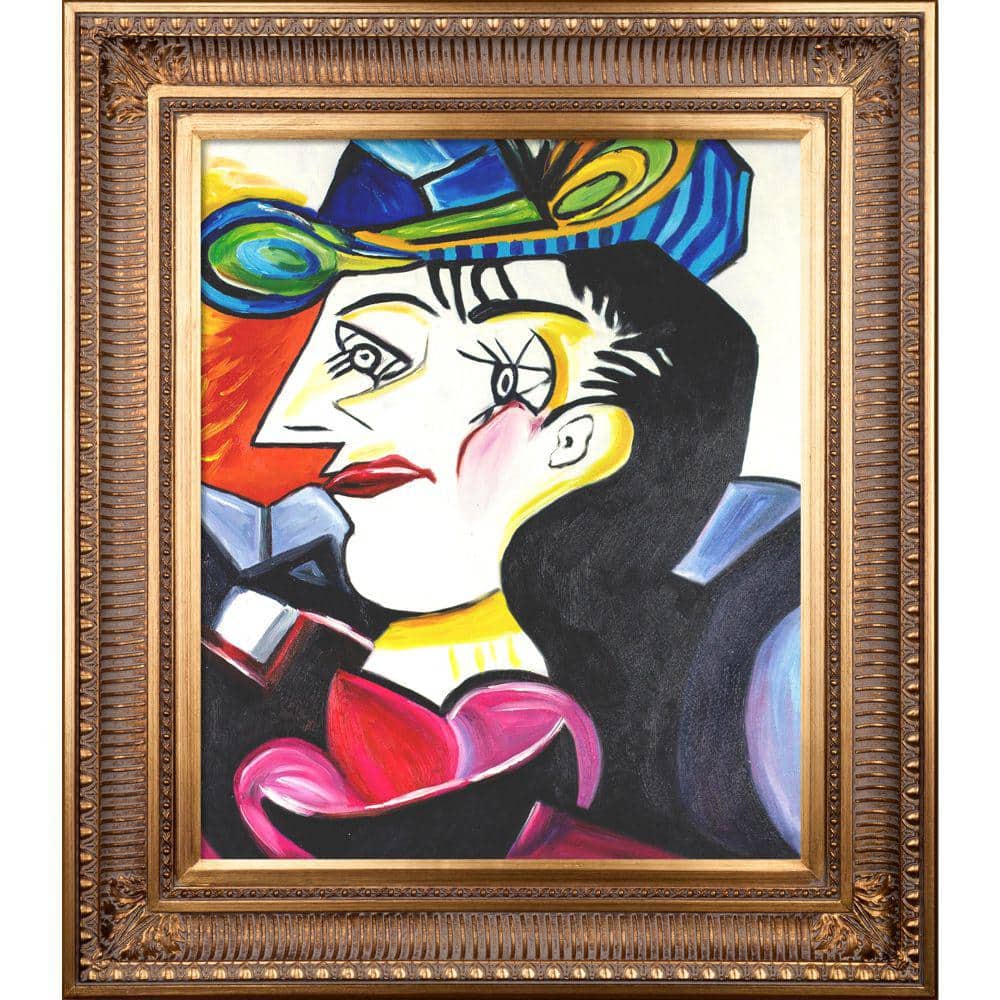 Interesse Let at ske Disciplinære LA PASTICHE "Picasso by Nora, Man With Blue Hat with Regal Gold Frame" by  Nora Shepley Canvas Print 2N3208S1857720X24H-FR-655G20X24 - The Home Depot