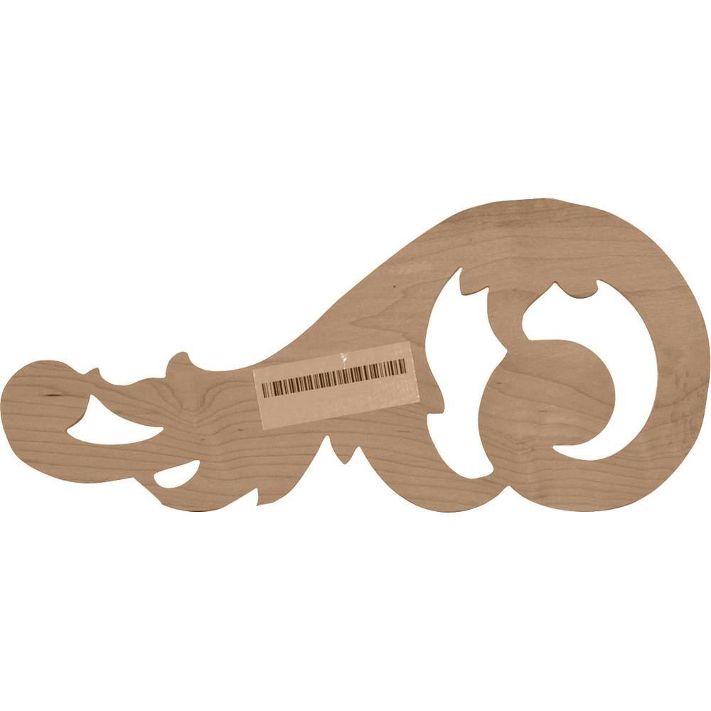Alder Wood Small Swaying Scroll Appliques Pair
