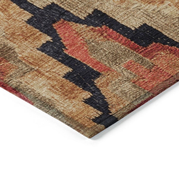 Chantille Machine Washable Indoor/Outdoor Abstract ACN1894 Rust 8 ft. x 10 ft. Accent Rug