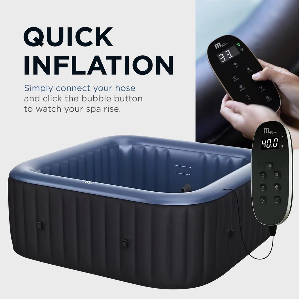 Tekapo Square Blue and Black Inflatable Hot Tub Spa