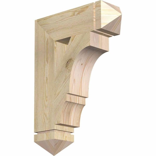 Ekena Millwork 6 in. x 30 in. x 22 in. Douglas Fir Balboa Arts and Crafts Rough Sawn Bracket