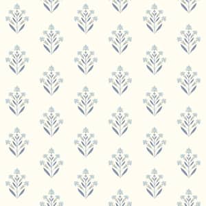 Kova Floral Crest Blue Prepasted Non Woven Wallpaper