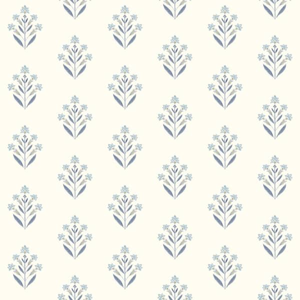 Chesapeake Kova Floral Crest Blue Prepasted Non Woven Wallpaper Sample