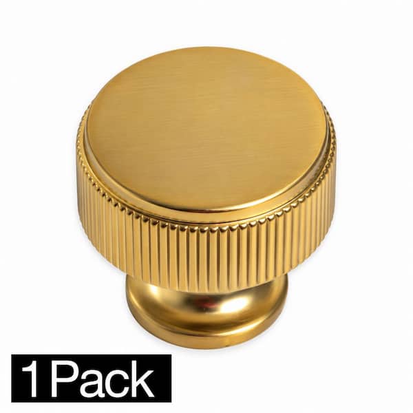 Lovett 1-1/8 in. (29mm) Brushed Gold Cabinet Round Knob
