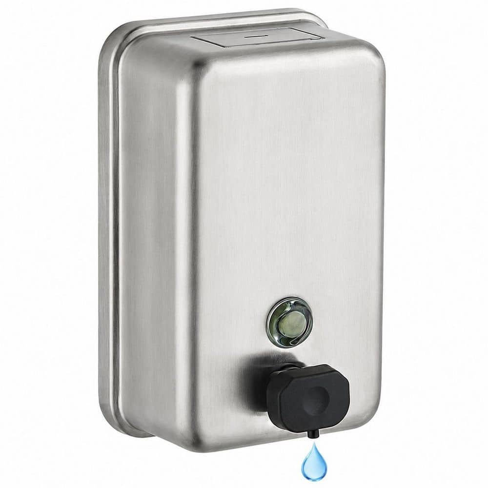 Wall Mount Stainless Steel Soap Dispenser, 1100 mL Refillable Manual Pump for Bathroom and Kitchen, Silver price history on PriceWatchPro