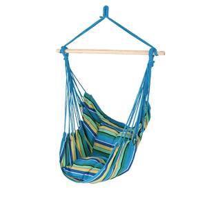 3.5 ft. Fabric Hanging Hammock Swing with Two Cushions in Ocean Breeze