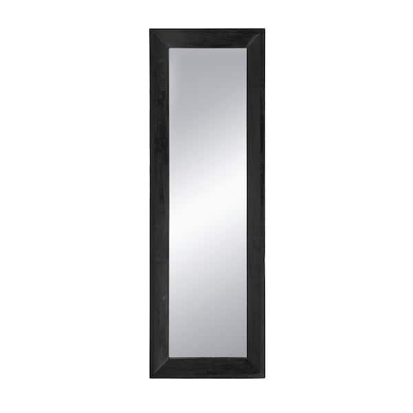 Unbranded 29.5 in. x 4.7 in. x 90.6 in. Full Length Mirror, Black Floor Mirror Acacia Wood Frame Durable and Stylish