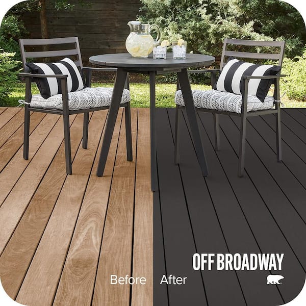 1 gal. #MQ1-35 Off Broadway Solid Color Waterproofing Exterior Wood Stain and Sealer