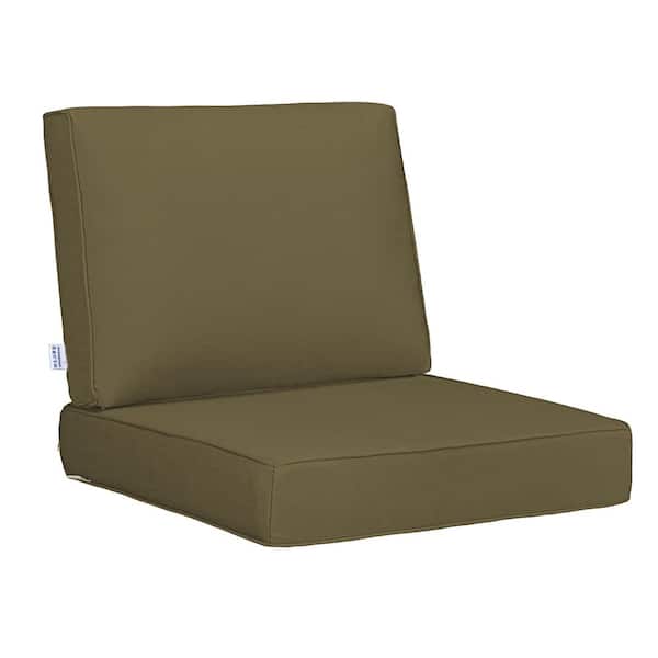 Uixe 23 in. x 24 in. 18 in. x 23 in. 2-Piece Deep Seat Rectangle Outdoor Lounge Chair Cushion/Back Pillow Set in Brown