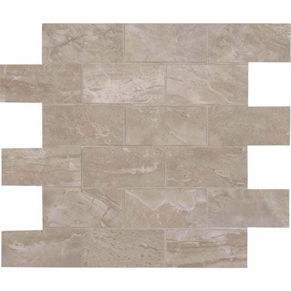 MSI Onyx Pearl Brick 12 in. x 12 in. x 10 mm Polished Porcelain Mosaic Tile (8 sq. ft. / case)