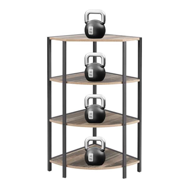 Tileon 4-Tier Corner Open Shelf for Living Room, Home Office, Kitchen, Small Space