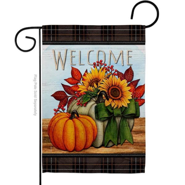 Breeze Decor 13 in. x 18.5 in. Pumpkin Bouquet Harvest Autumn Garden Flag Double-Sided Falltime Decorative Vertical Flags