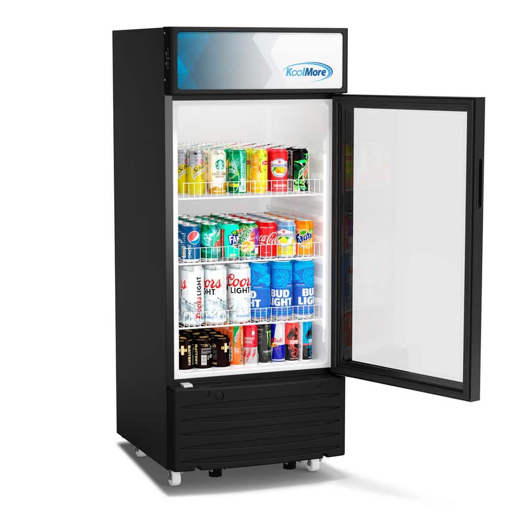 Black 6 Cu. Ft. Glass Door Commercial Display Refrigerator
