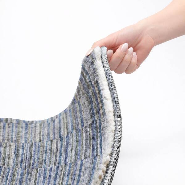 Dream Shag Premium Machine Washable Abstract ADS816 Navy 10 ft. x 14 ft. Area Rug