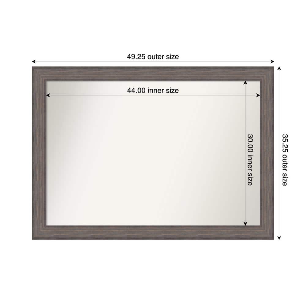 Country Barnwood 49.25 in. W. x 35.25 in. Custom Non-Beveled Wood Framed Bathroom Vanity Wall Mirror price history on PriceWatchPro