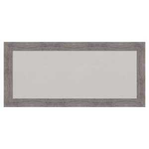 Pinstripe Plank Grey Narrow Framed Grey Corkboard 33 in. x 15 in. Bulletin Board Memo Board