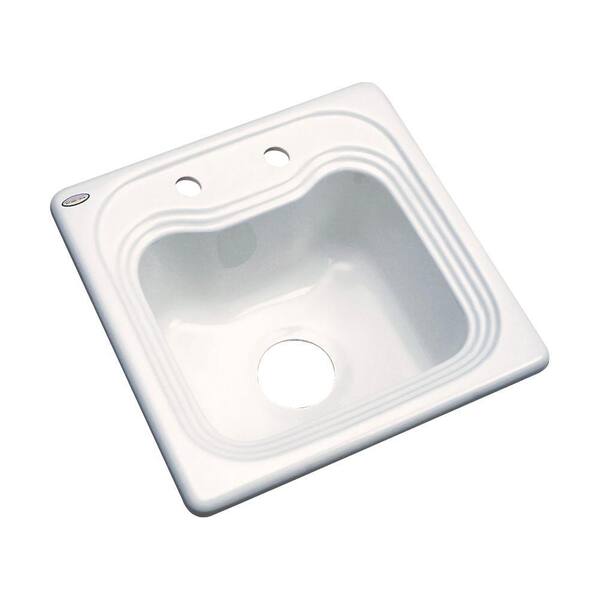 Thermocast Oxford Beige Acrylic 16 in. 2-Hole Drop-in Bar Sink in Biscuit