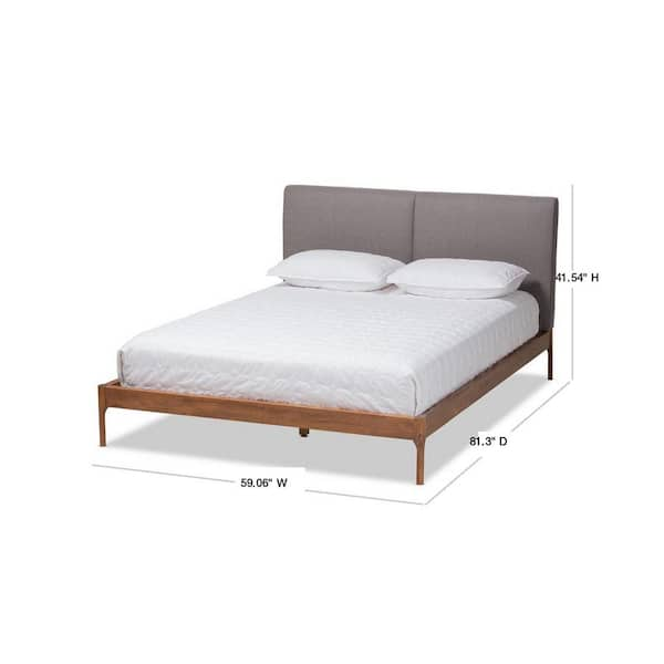 Baxton Studio Aveneil Gray and Walnut Brown Full Platform Bed 149