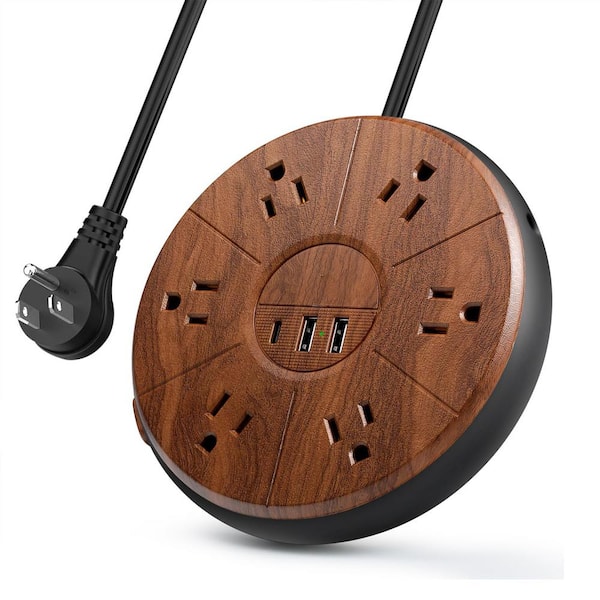 6-Outlet Power Strip Surge Protector with 1 USB-C 2 USB-A and 6.5 ft. Extension Cord