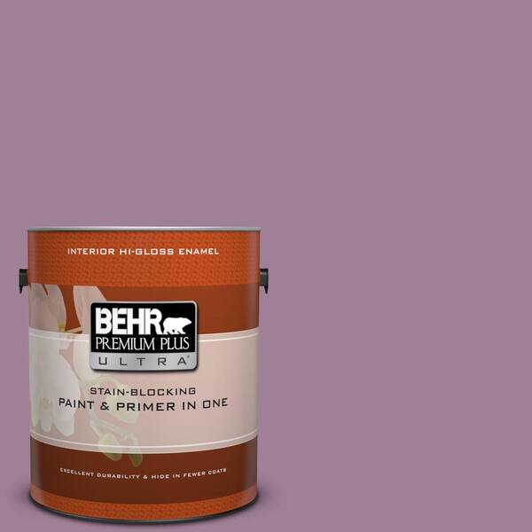 BEHR Premium Plus Ultra 1 gal. #PMD-82 Violet Bouquet Hi-Gloss Enamel Interior Paint and Primer in One