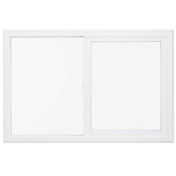 JELD-WEN 35.5 in. x 47.5 in. V-2500 Series White Vinyl Left-Handed Sliding Window with Fiberglass Mesh Screen