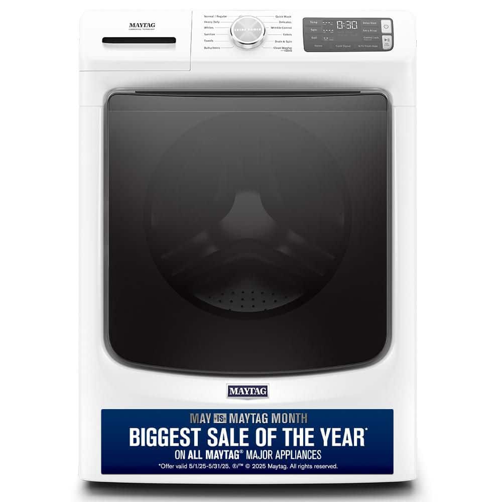 4.8 cu. ft. Stackable White Front Load Washing Machine with Steam and 16-Hour Fresh Hold Option, ENERGY STAR
