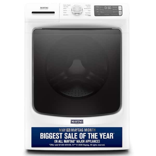 4.8 cu. ft. Stackable White Front Load Washing Machine with Steam and 16-Hour Fresh Hold Option, ENERGY STAR