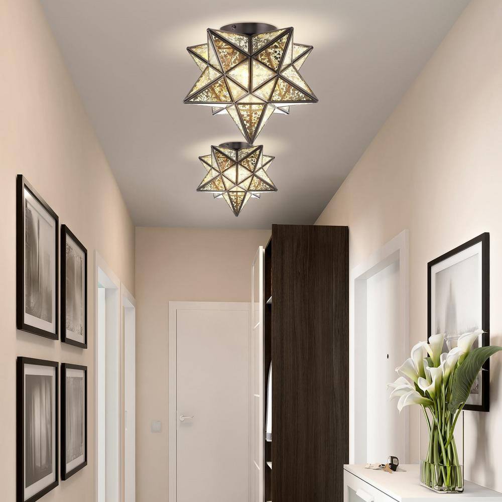 Stella 12" Moravian Star LED Flush Mount in Oil Rubbed Bronze