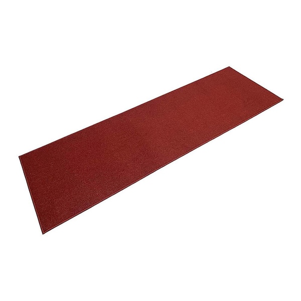 Custom Size Stair Treads Solid Red Color 132 in. x 36 in. Indoor Matching Runner Slip Resistant Backing 1 Piece