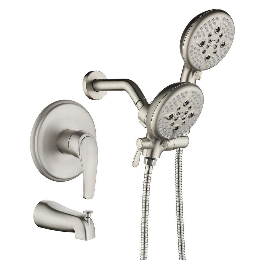 Single Handle 10-Spray Tub and Shower Faucet 1.8 GPM Dual Shower Heads in Brushed Nickel Pressure Balance Valve Included price history on PriceWatchPro