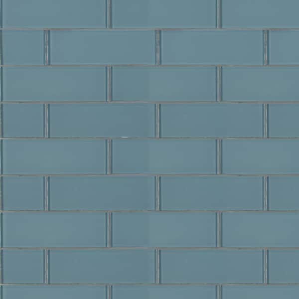 MSI Harbor Gray 2.88 in. x 8.88 in. Glossy Glass Subway Wall Tile (3.8 sq. ft./Case)