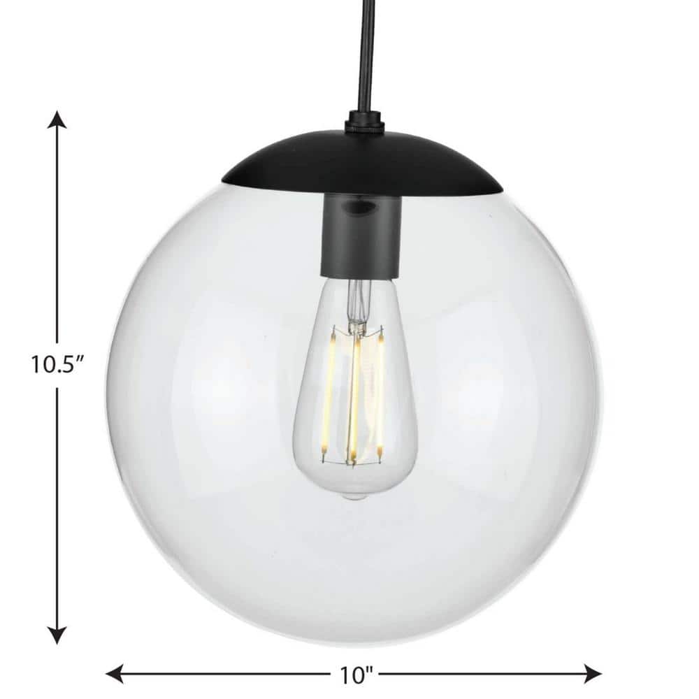 Atwell Matte Black Glass Globe Pendant Light
