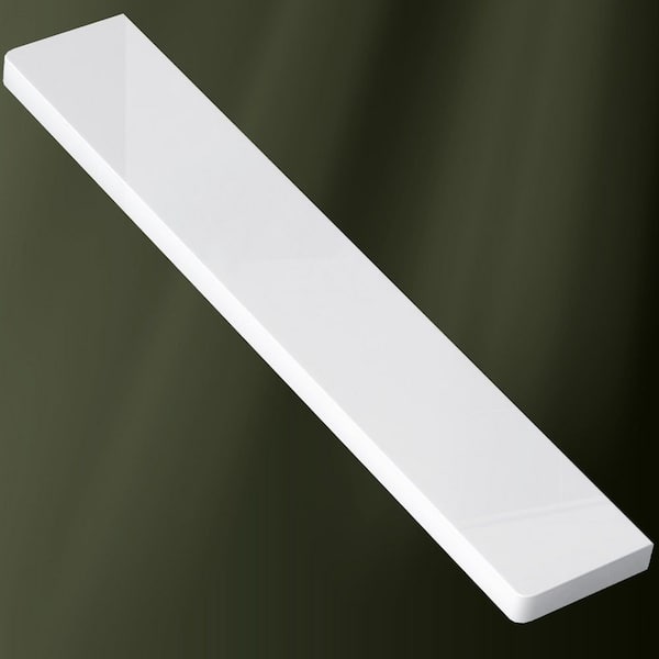 21 in. W x 3.5 in. H 1-Piece Solid Surface Vanity Sidesplash in White Engineered Stone Vanity Sink Countertop Sidesplash