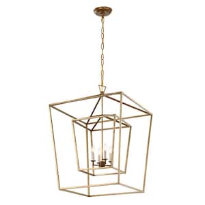 Labarre 4 Light Gold Extra Large Double Cage Lantern Chandelier