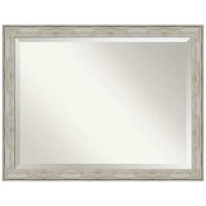 Medium Rectangle Crackled Metallic Beveled Glass Casual Mirror (35 in. H x 45 in. W)