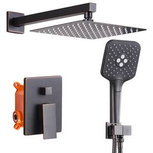 Pardo 3-Spray Patterns with 1.8 GPM 9.8 in. Wall Mount Dual Shower Heads with Handheld Shower in Oil Rubbed Bronze