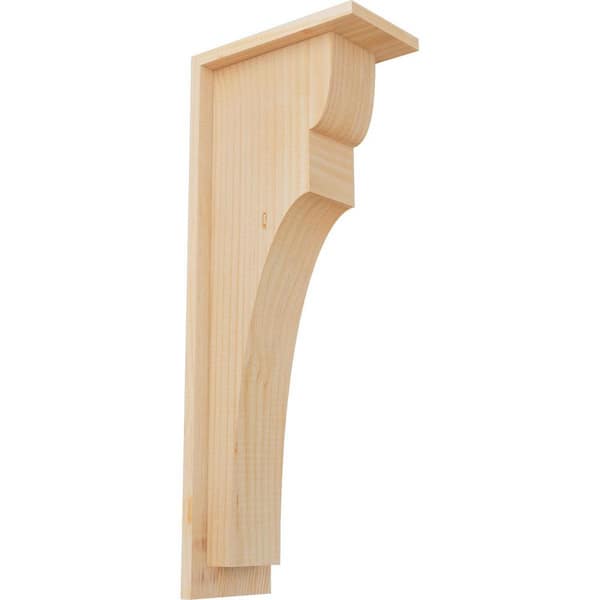 Ekena Millwork 5-1/2 in. x 10 in. x 26 in. Douglas Fir Yorktown Smooth Corbel with Backplate