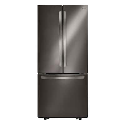 30 in. W 21.8 cu. ft. French Door Refrigerator in Black Stainless Steel