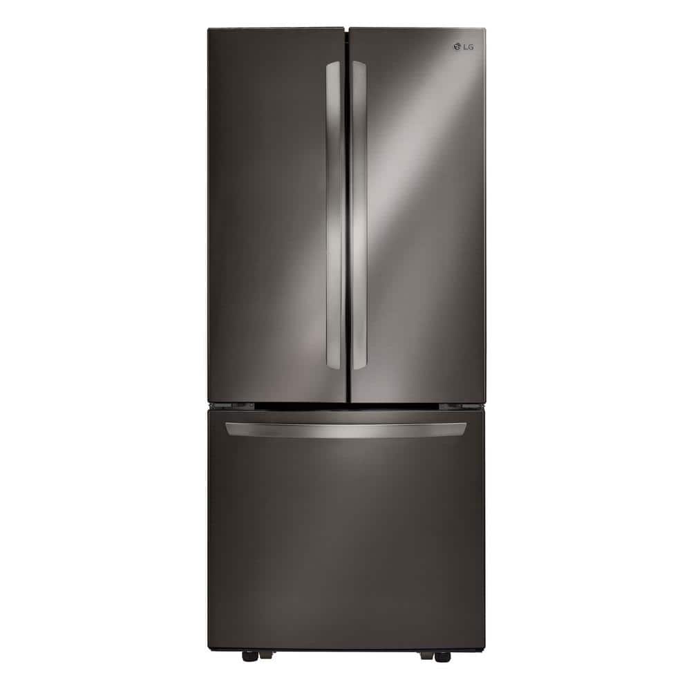 LG 30 in. W 22 cu. ft. French Door Refrigerator with Ice Maker in Black Stainless Steel -  LFCS22520D