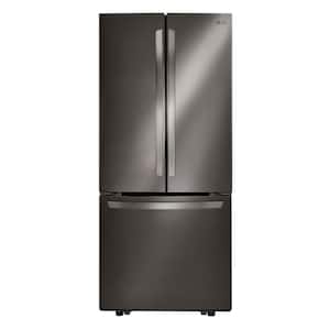30 in. W 22 cu. ft. French Door Refrigerator with Ice Maker in Black Stainless Steel