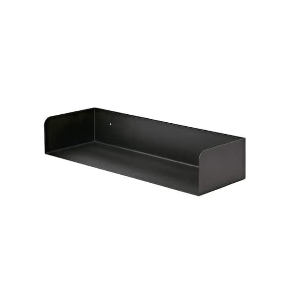 Dolle SHOWCASE 23.6 in. x 7.9 in. x 4.5 in. Black Steel Metal Decorative Wall Shelf with Brackets