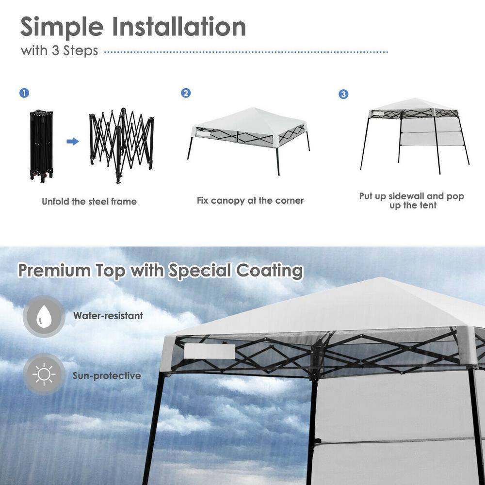 Gray 7 x 7 ft Adjustable Portable Canopy Tent with Backpack