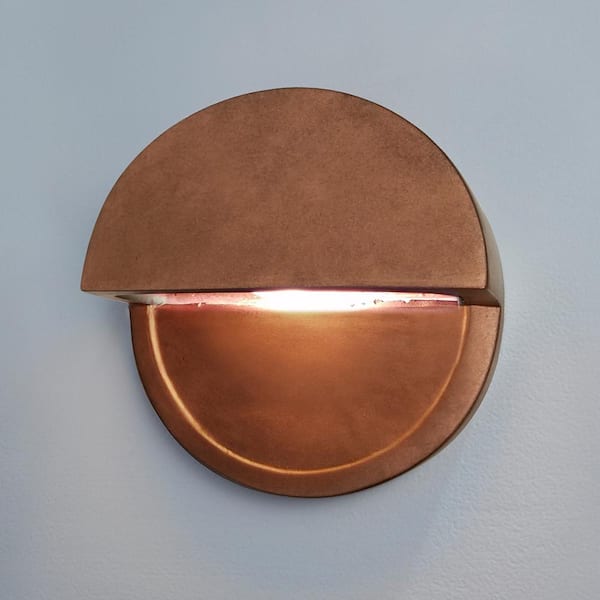 Justice Design Ambiance Dome Antique Copper Outdoor Integrated LED Ceramic Wall  Sconce CER-5610W-ANTC The Home Depot