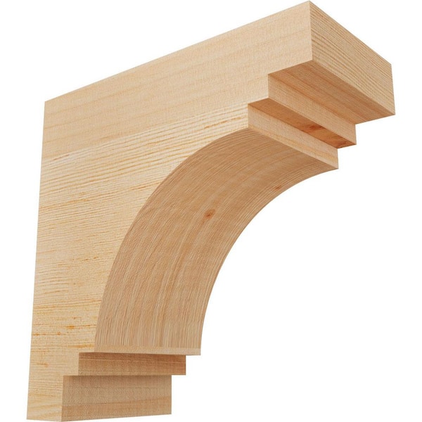 Ekena Millwork 3-1/2 in. x 8 in. x 8 in. Douglas Fir Pescadero Smooth Corbel