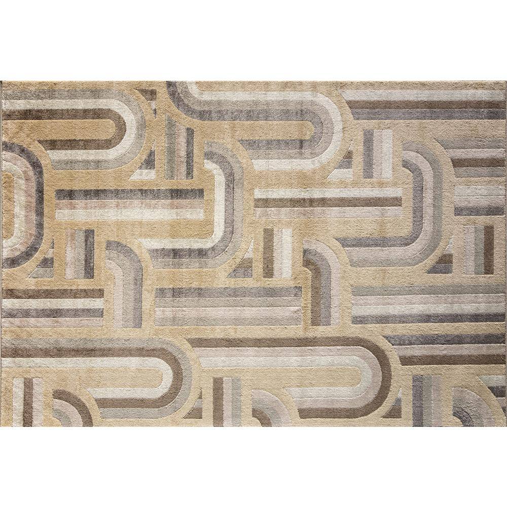 Break the Ice Cream 8 ft. x 10 ft. Geometric Modern Area Rug 