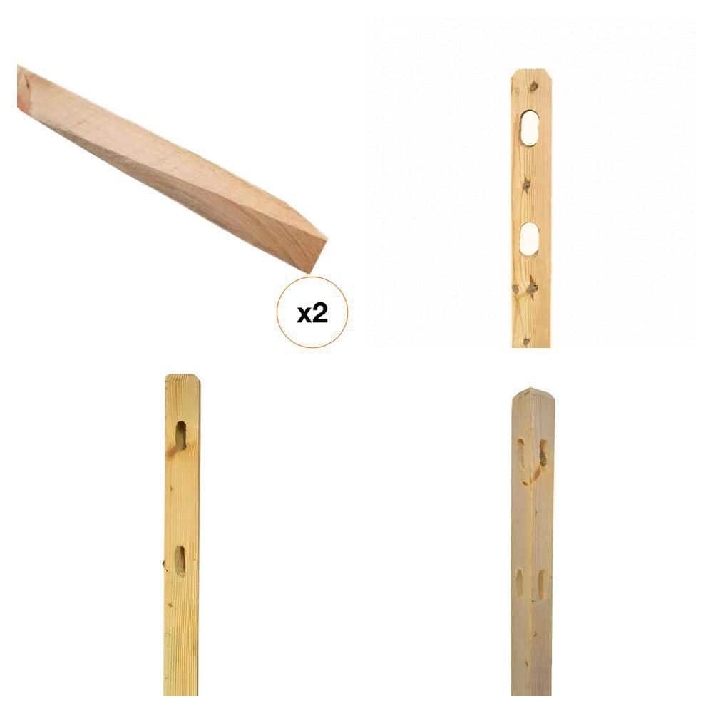 4 in. x 4 in. x 5 ft. Pressure-Treated Pine 2-Hole Fence Corner