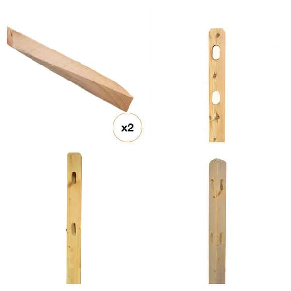 Pressure-Treated Pine 2-Hole Split Rail Wood Fence Bundle