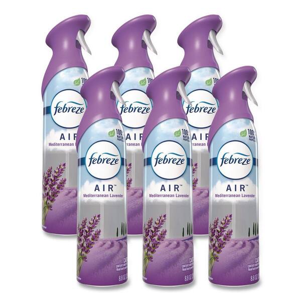 Febreze AIR Air Freshener Spray, Mediterranean Lavender, 8.8 oz Aerosol, 6 per Carton
